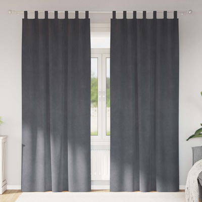 Zasłony zaciemniające 2 pcs Jasnoszary 140 x 225 cm Aksamit