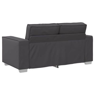 Sofa dwuosobowa Szary 160 cm Skóra ekologiczna
