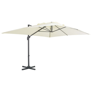 Parasol wiszący z aluminiowym słupkiem, 400x300 cm, piaskowy