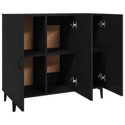 vidaXL Szafka, czarna, 90x34x80 cm, materiał drewnopochodny