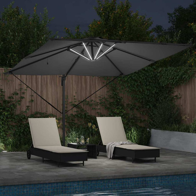 Parasol plażowy Ze LED Lights Antracyt 286 x 284 x 270 cm