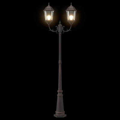 Lampa ogrodowa kolor bronzu 68 x 20 x 235 cm Aluminium i szkło