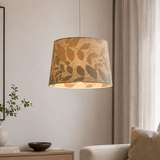 Lampa wisząca Mirage z abażurem pojedyncza do salonu metalowo-tekstylna E27