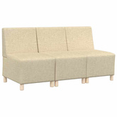 Modułowa sofa bez podłokietników 3 szt. Kremowy tkanina