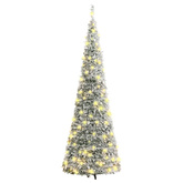 Sztuczna choinka typu pop-up, ośnieżona, 50 LED, 120 cm
