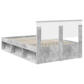 Ramka łóżka Szary beton 135 x 190 cm Drewno inżynieryjne