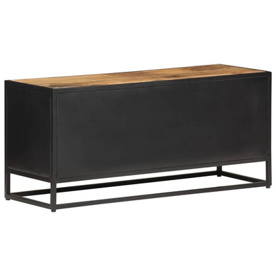 vidaXL Szafka pod TV, 90x30x40 cm, drewno mango i naturalna trzcina