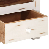 vidaXL Szafka pod TV z litego drewna akacjowego, 110x30x40 cm, biała