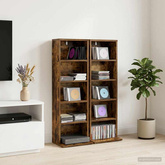 Kabinet na płyty CD 2 szt. Dąb wędzony 33 x 23,5 x 97,5 cm