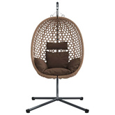 Wiszące krzesło jajo kawowy 104 x 100 x 191 cm polirattan