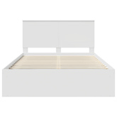 Ramka łóżka Z zagłówkiem Biały 160 x 200 cm Lite drewno sosnowe