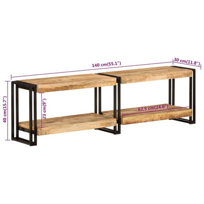 vidaXL Szafka pod TV, 140x30x40 cm, lite drewno mango