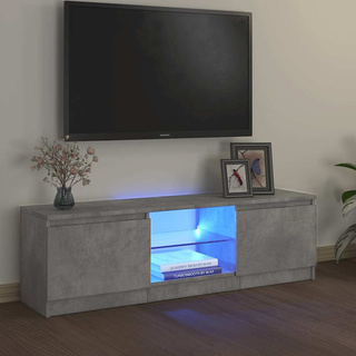 Szafka pod TV, z oświetleniem LED, szara, 120 x 30 x 36 cm