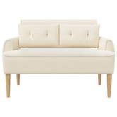 Sofa dwuosobowa z guzikowym pikowaniem kremowy 117 x 67 x 77 cm