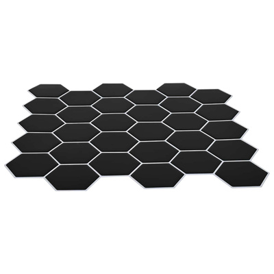 Płytka heksagonalna 20 szt. Czarny 30 x 30 cm Poliuretan i PET