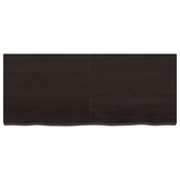 Półka, ciemnobrązowa, 120x50x(2-6) cm, wykończone drewno dębowe