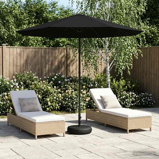 Parasol ogrodowy z podstawą 230 x 230 cm Poliester Prostokątny