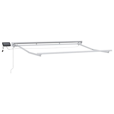 Ręczny ramowy zewnętrzny markizowy z LED Biały 2,5 x 2 m