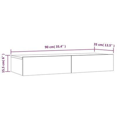 vidaXL Szafka pod TV z oświetleniem LED, dąb sonoma, 90x35x15,5 cm
