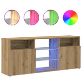 Szafka pod TV z oświetleniem LED, dąb artisan, 120x30x50 cm