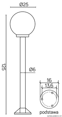 Lampa ogrodowa stojąca K 5002/2/K 250