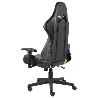 vidaXL Obrotowy fotel gamingowy, złoty, PVC