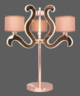 Lampka nocna Ambrosia miedziana z abażurami LED