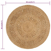 vidaXL Ręcznie pleciony dywan z juty, 90 cm, okrągły