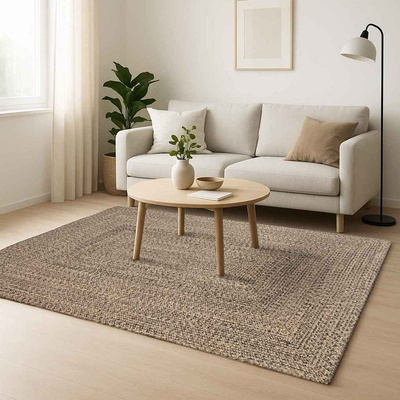 Dywany pokojowe Naturalny i czarny 240 x 240 cm Juta