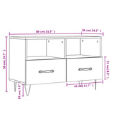 vidaXL Szafka pod TV, biała, 80x36x50 cm, materiał drewnopochodny wariant 5