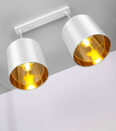 Lampa wisząca z abażurami Atlanta biała podwójna na listwie nowoczesna