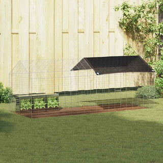 Klatka dla królika Srebrny 200 x 78 x 78 cm Stal Galwanizowana