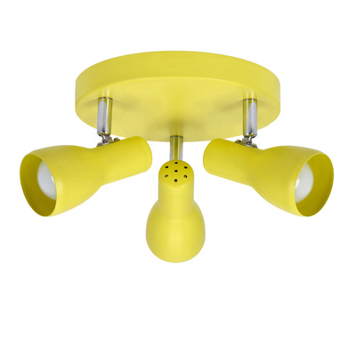 Lampa sufitowa Picardo plafon metalowy żółty regulowany 3-punktowy E14