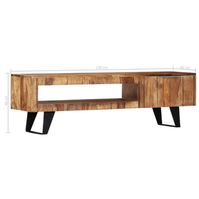 vidaXL Szafka pod TV, 140x30x40 cm, lite drewno sheesham