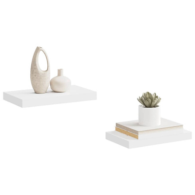 vidaXL Półki ścienne, 2 szt., białe, 40x23x3,8 cm, MDF