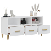 Szafka pod TV, biała, wysoki połysk, 102x36x50 cm vidaXL
