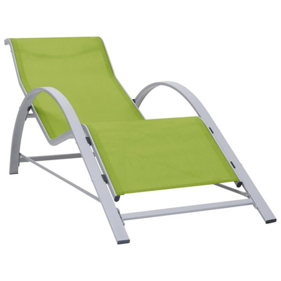 vidaXL Leżaki ze stolikiem, 2 szt., aluminium, zielone