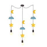 Trio sss p lampa wisząca czarny 3x20W E27 iq kids złoty+niebieski
