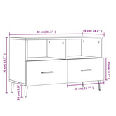 vidaXL Szafka pod TV, czarna, 80x36x50 cm, materiał drewnopochodny