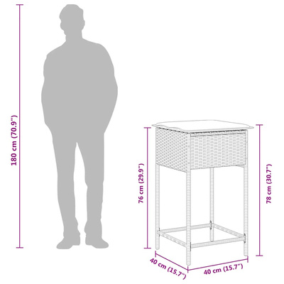 7-cz. zestaw mebli barowych z poduszkami, czarny polirattan