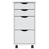 Szafka na kółkach MOSS, z szufladami, biała, sosna