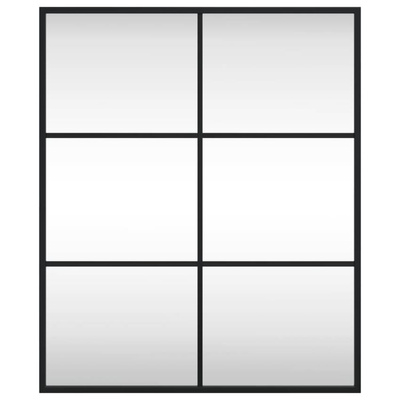 vidaXL Lustro ścienne, czarne, 50x60 cm, prostokątne, żelazo