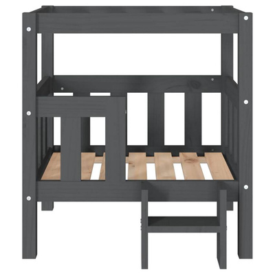 vidaXL Legowisko dla psa, szare, 65,5x43x70 cm, lite drewno sosnowe