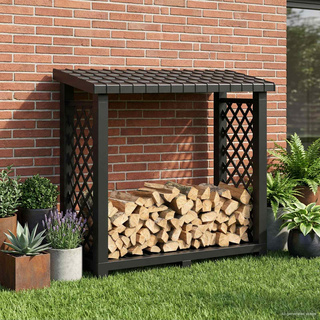 Stojak na drewno kominkowe 114 x 46 x 101 cm PP antracytowy