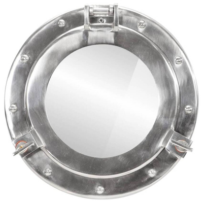 vidaXL Lustro wiszące w kształcie bulaja, Ø30 cm, aluminium i szkło