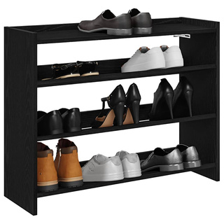 Stojak na buty, czarna, 80x25x62 cm, materiał drewnopochodny
