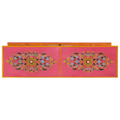 vidaXL Szafka pod TV, różowa, 110x30x40 cm, lite drewno mango