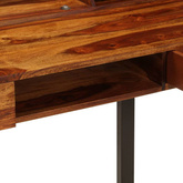 vidaXL Biurko, 110x55x94 cm, lite drewno sheesham i stal