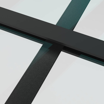 vidaXL Drzwi przesuwne, szkło ESG i aluminium, 102x205 cm, czarne