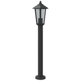 Lampy ogrodowe na słupku, 3 szt, czarne, 80 cm, stal nierdzewna